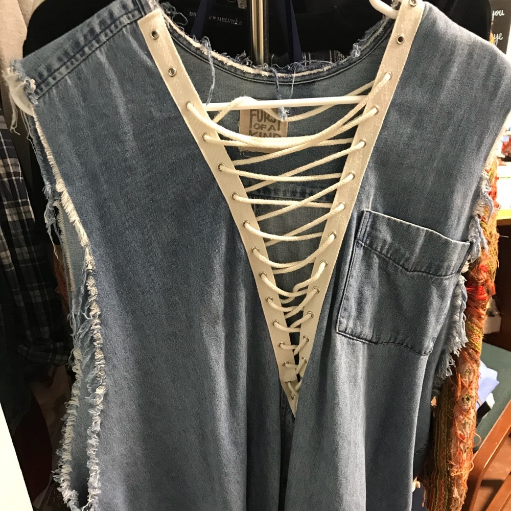 LF Furst Of A Kind Lace-Up Chambray Top/Dress